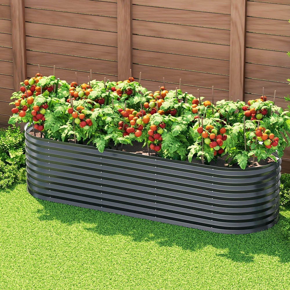 Green Fingers Garden Bed 240X80X56cm Oval Planter Box-Home &amp; Garden &gt; Greenhouses &gt; Greenhouses &amp; Accessories-PEROZ Accessories