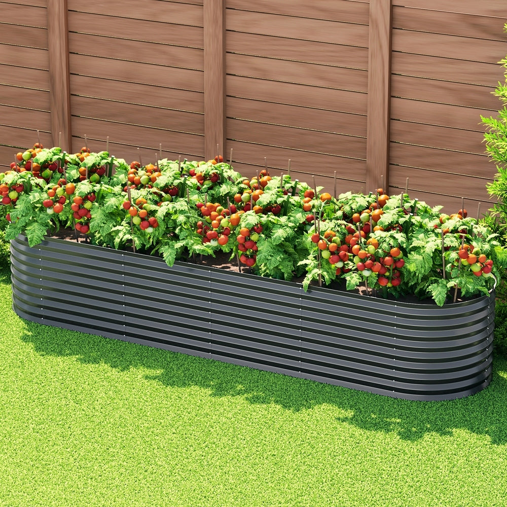 Green Fingers Garden Bed 320X80X56cm Oval Planter Box-Home &amp; Garden &gt; Greenhouses &gt; Greenhouses &amp; Accessories-PEROZ Accessories
