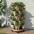 Green Fingers Garden Bed 5 Tier Vertical Garden Grey Strawberry Stackable Planters Herb Petunias Tan-Home & Garden > Artificial Plants > Pots, Planters & Accessories-PEROZ Accessories