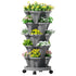 Green Fingers Raised Garden Bed 5 Tier Vertical Garden Grey Strawberry Stackable Planters Herbs Petunias-Home & Garden > Garden Beds > Garden Beds & Planters-PEROZ Accessories