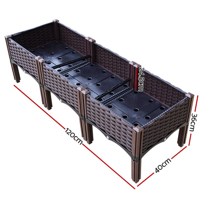 Green Fingers Garden Bed 120x40x36cm PP Planter Box Raised Container Growing Herb-Home &amp; Garden &gt; Garden Beds-PEROZ Accessories