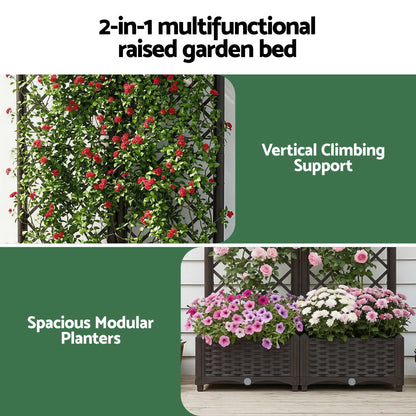 Green Fingers Raised Garden Bed Vertical Planter Self Watering Large Elevated Veggie Box 80x40x122cm-Home &amp; Garden > Garden Beds > Garden Beds &amp; Planters-PEROZ Accessories