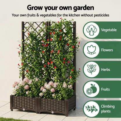 Green Fingers Raised Garden Bed Vertical Planter Self Watering Large Elevated Veggie Box 80x40x122cm-Home &amp; Garden > Garden Beds > Garden Beds &amp; Planters-PEROZ Accessories