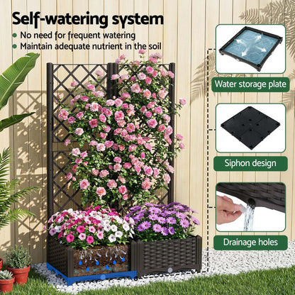 Green Fingers Raised Garden Bed Vertical Planter Self Watering Large Elevated Veggie Box 80x40x122cm-Home &amp; Garden > Garden Beds > Garden Beds &amp; Planters-PEROZ Accessories