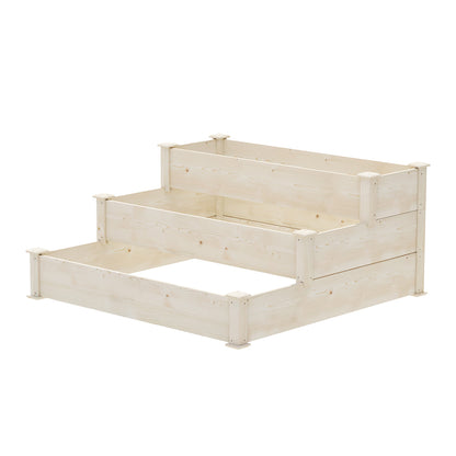 Green Fingers 3-Tier Wooden Raised Garden Bed Elevated Ground Vegetable Planter Box-Home &amp; Garden &gt; Garden Beds &gt; Garden Beds &amp; Planters-PEROZ Accessories