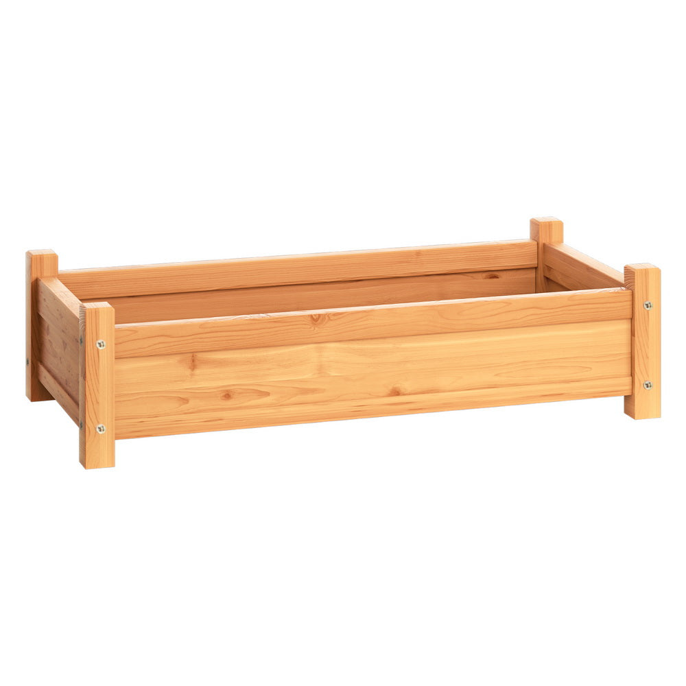 Green Fingers Garden Bed 65x33x16cm Wooden Planter Box Raised Container Growing-Home &amp; Garden &gt; Garden Beds &gt; Garden Beds &amp; Planters-PEROZ Accessories
