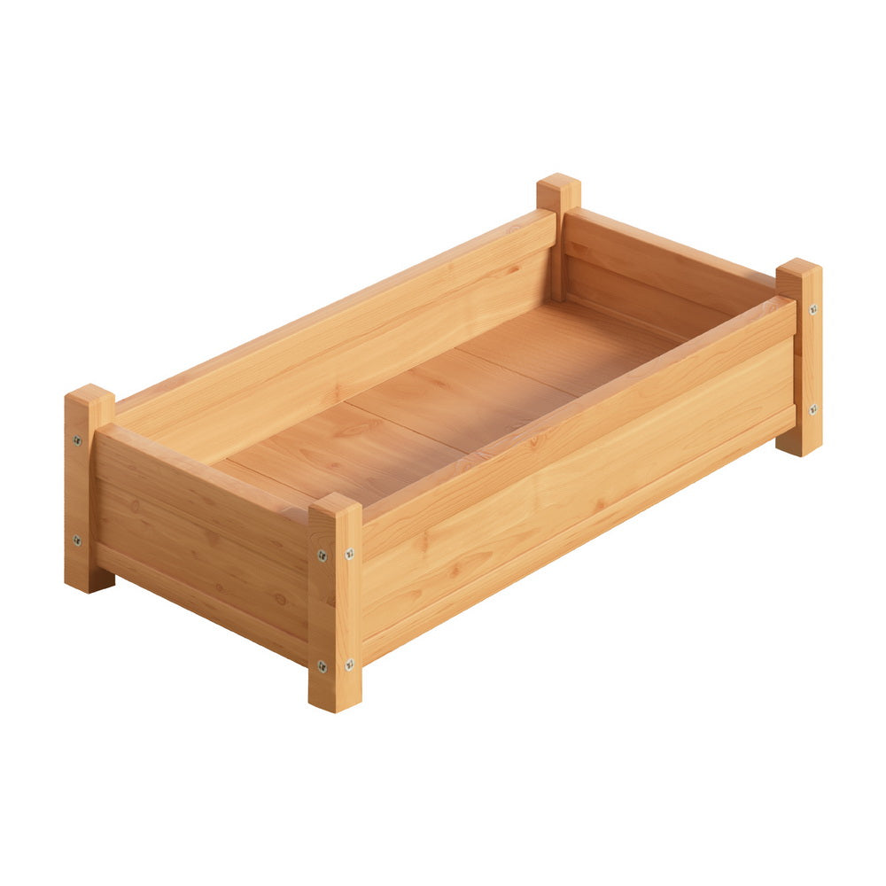Green Fingers Garden Bed 65x33x16cm Wooden Planter Box Raised Container Growing-Home &amp; Garden &gt; Garden Beds &gt; Garden Beds &amp; Planters-PEROZ Accessories