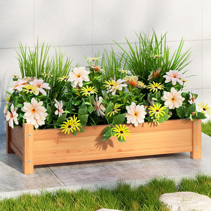 Green Fingers Garden Bed 65x33x16cm Wooden Planter Box Raised Container Growing-Home &amp; Garden &gt; Garden Beds &gt; Garden Beds &amp; Planters-PEROZ Accessories