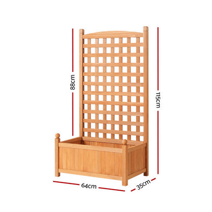 Green Fingers 2X Garden Bed Wooden 64x35x115cm Planter Raised Box Container Trellis-Home &amp; Garden &gt; Garden Beds &gt; Garden Beds &amp; Planters-PEROZ Accessories