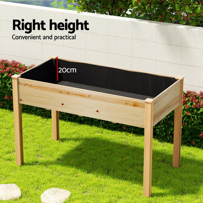 Green Fingers Garden Bed Elevated 120x60x80cm Wooden Planter Box Raised Container-Home &amp; Garden &gt; Garden Beds &gt; Garden Beds &amp; Planters-PEROZ Accessories