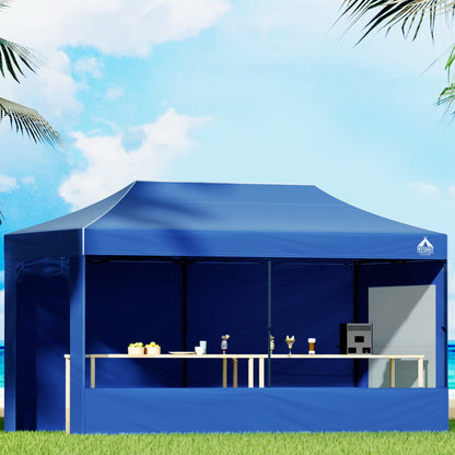 Instahut Gazebo 3x6 Pop Up Marquee Folding Tent Wedding Gazebos Camping Outdoor Shade Canopy Blue-Home &amp; Garden &gt; Shading-PEROZ Accessories