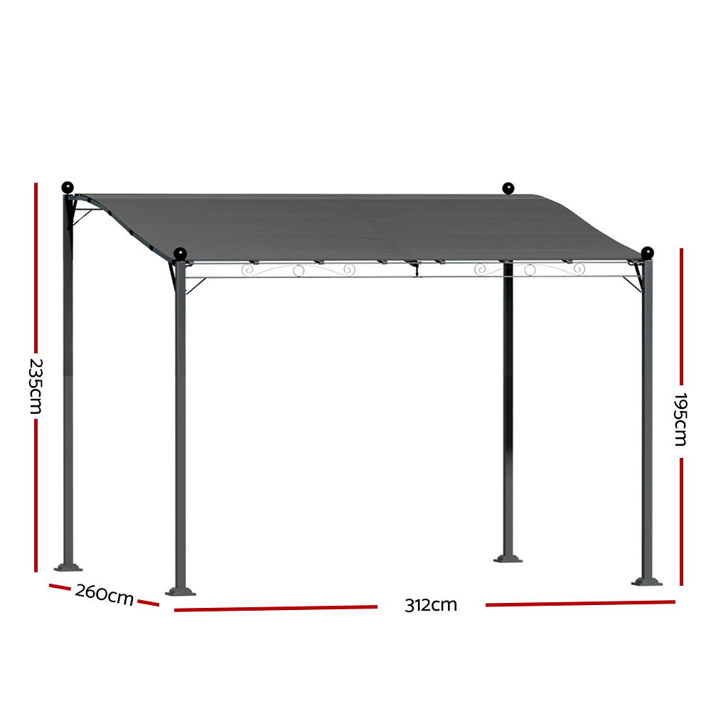 Instahut Gazebo Marquee 3m Outdoor Event Wedding Tent Camping Party Shade Iron Art Canopy Grey-Home &amp; Garden &gt; Shading-PEROZ Accessories