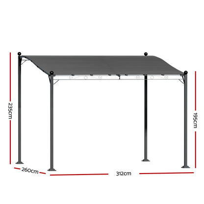Instahut Gazebo Marquee 3m Outdoor Event Wedding Tent Camping Party Shade Iron Art Canopy Grey-Home &amp; Garden &gt; Shading-PEROZ Accessories