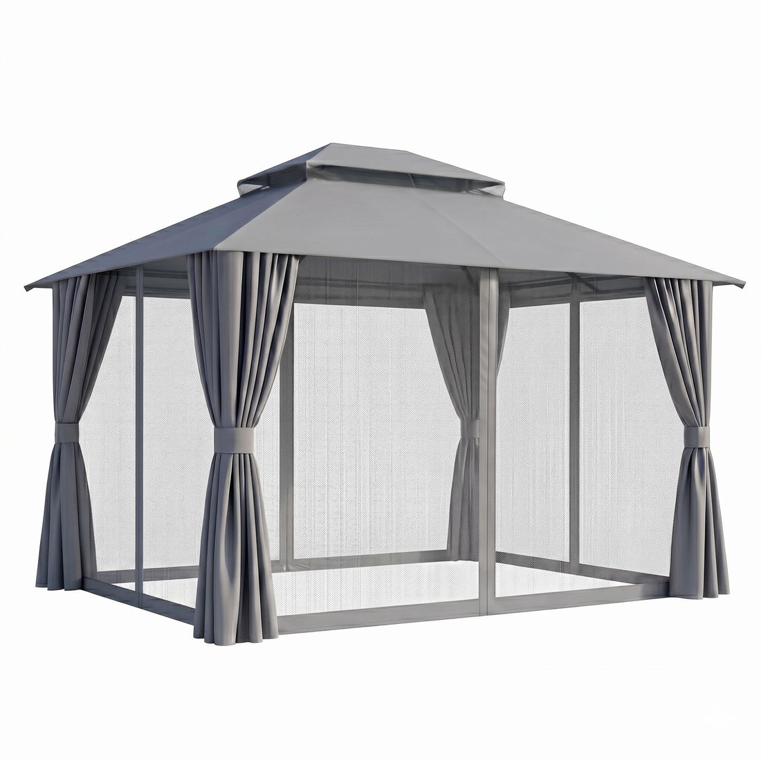 Instahut Gazebo 3x3m Canopy Outdoor Steel Frame Patio Tent Curtains Marquee Grey-Home &amp; Garden > Shading > Canopies &amp; Gazebos-PEROZ Accessories