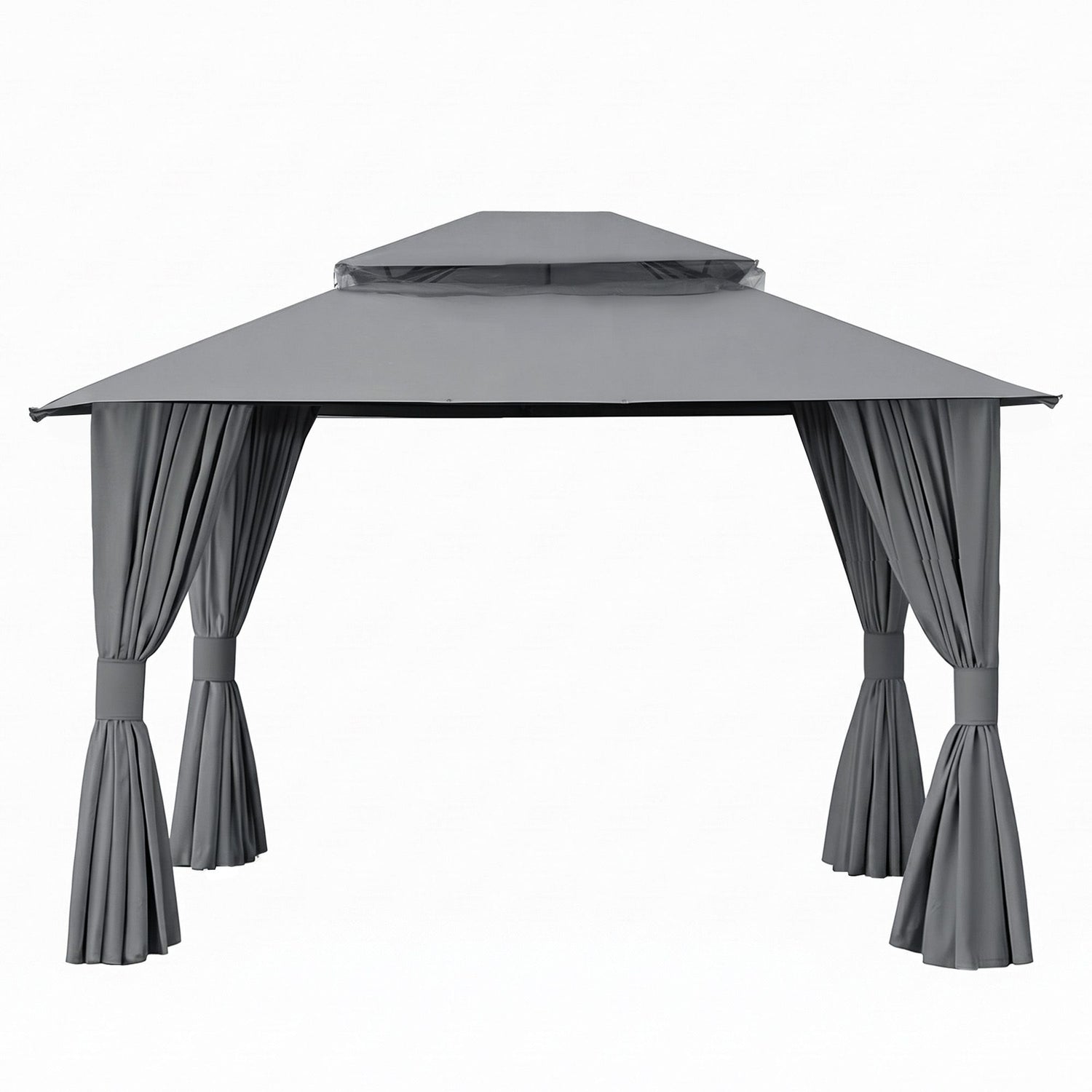 Instahut Gazebo 3x3m Canopy Outdoor Steel Frame Patio Tent Curtains Marquee Grey