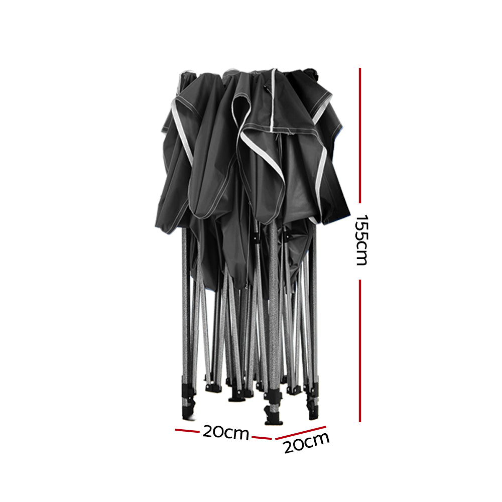 Instahut Gazebo Pop Up Marquee 3x6 Folding Outdoor 500D Tent Base Pod Black-Home &amp; Garden > Shading-PEROZ Accessories