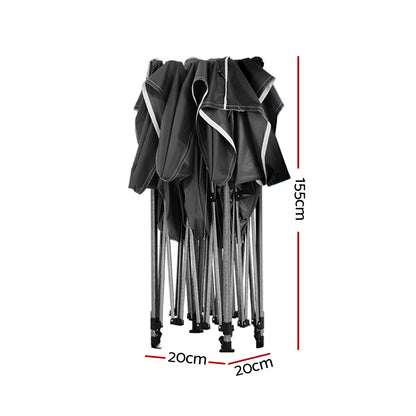 Instahut Gazebo Pop Up Marquee 3x6 Folding Outdoor 500D Tent Base Pod Black-Home &amp; Garden > Shading-PEROZ Accessories