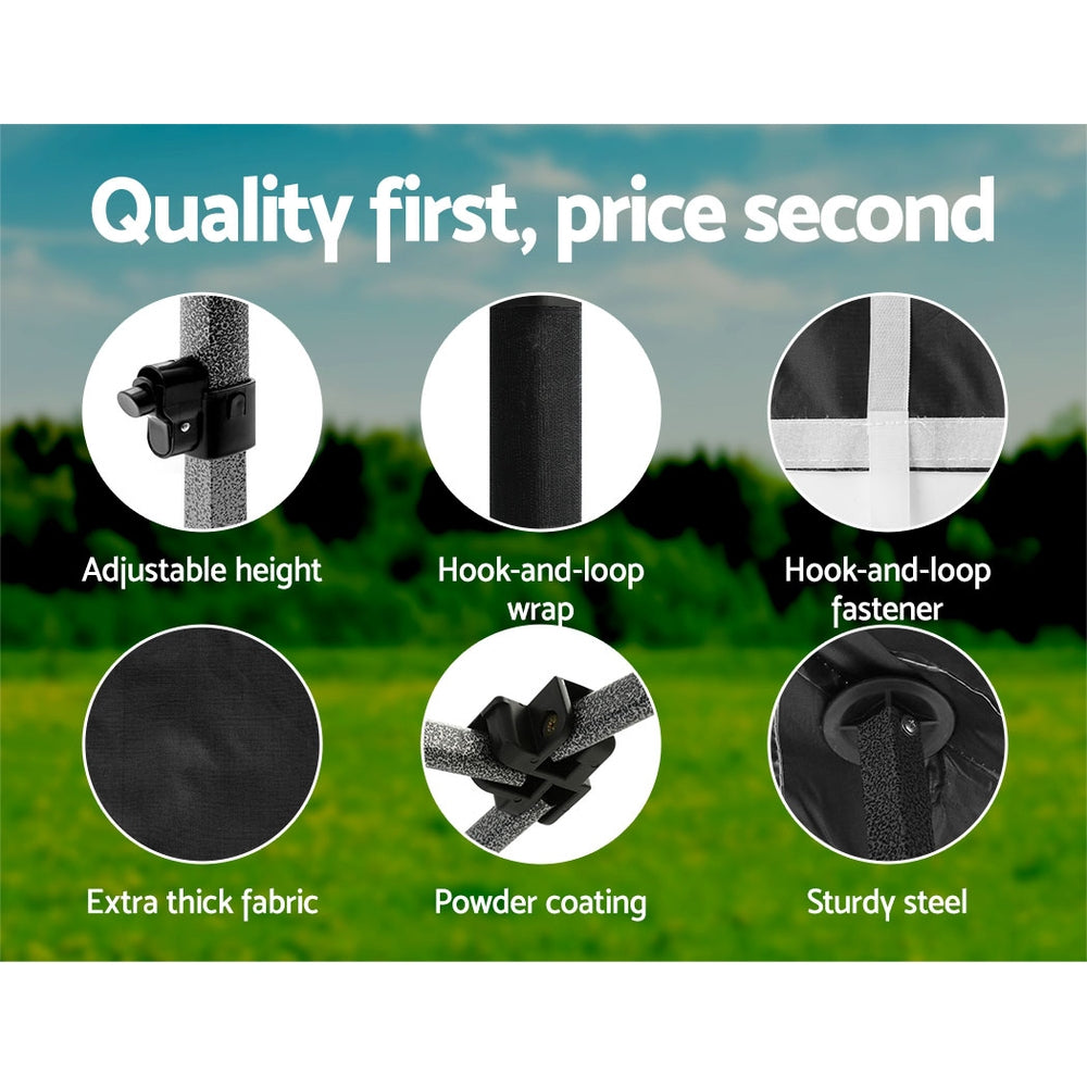Instahut Gazebo Pop Up Marquee 3x6 Folding Outdoor 500D Tent Base Pod Black-Home &amp; Garden > Shading-PEROZ Accessories