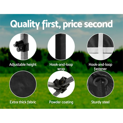 Instahut Gazebo Pop Up Marquee 3x6 Folding Outdoor 500D Tent Base Pod Black-Home &amp; Garden > Shading-PEROZ Accessories
