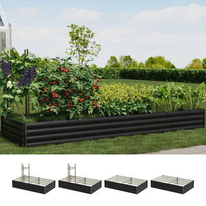 Livsip 2x Garden Bed 290x90x30cm Planter Stand Box Galvanise-Garden Bed-PEROZ Accessories