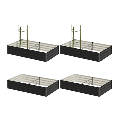 Livsip 2x Garden Bed 290x90x30cm Planter Stand Box Galvanise-Garden Bed-PEROZ Accessories