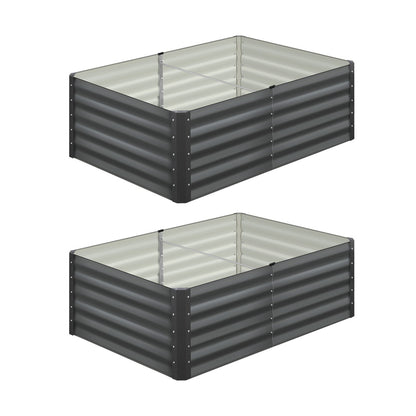 Livsip 160 x 80 x 45cm Garden Bed Galvanised Steel Raised Garden Bed 4pcs-Garden Beds-PEROZ Accessories