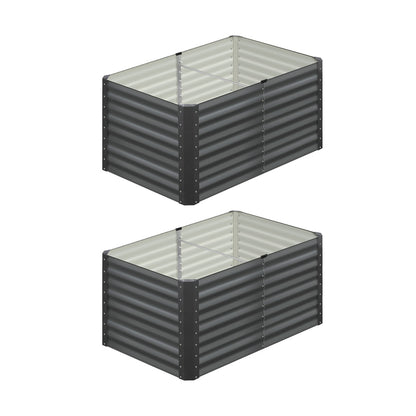 Livsip 120 x 80 x 73cm Garden Bed Galvanised Steel Raised Garden Bed 4pcs-Garden Beds-PEROZ Accessories