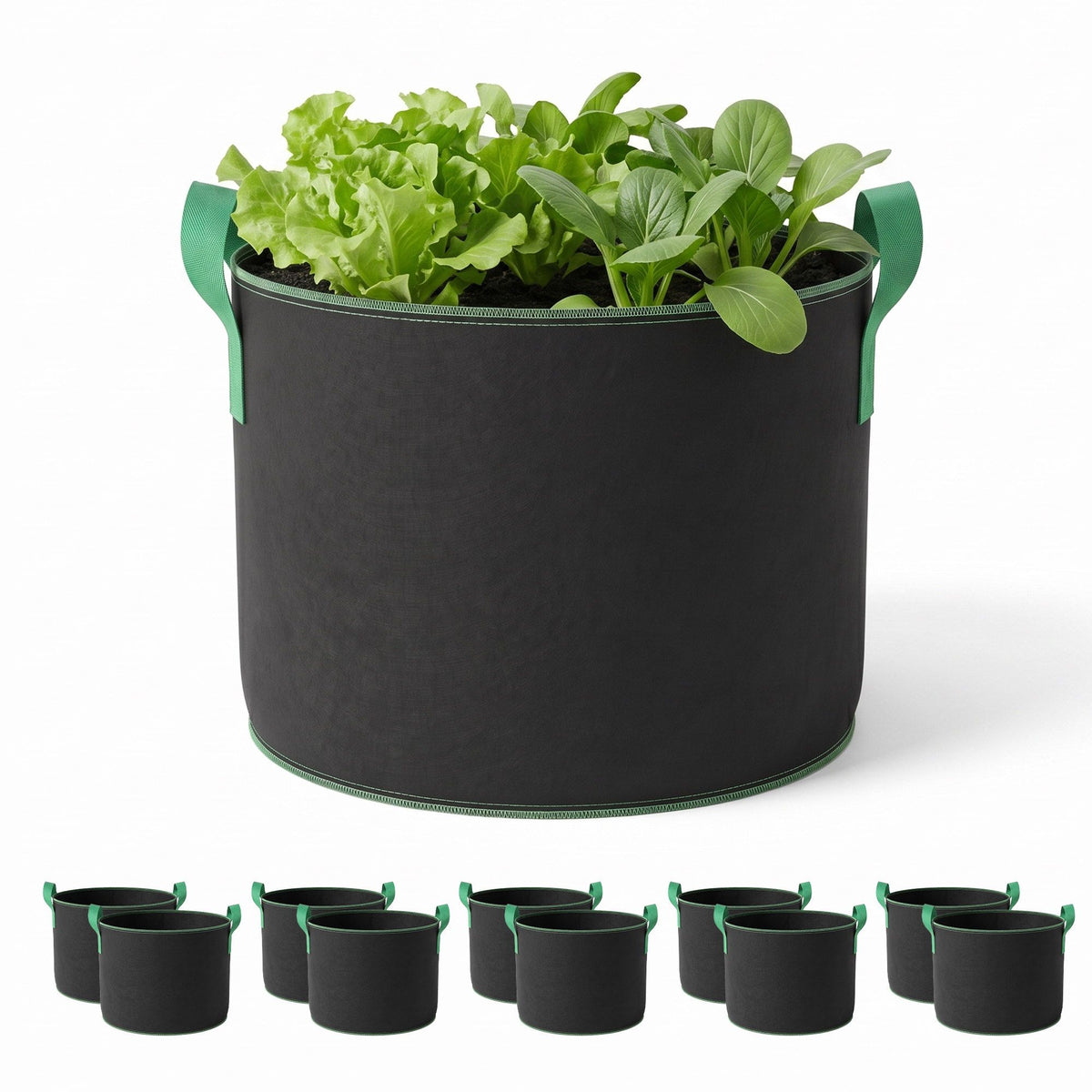 Green Fingers 20 Gallon Grow Bags 300gsm thick Aeration Fabric Pots 10 Pack-Home &amp; Garden > Garden Beds > Garden Beds &amp; Planters-PEROZ Accessories