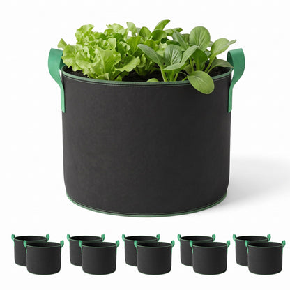 Green Fingers 20 Gallon Grow Bags 300gsm thick Aeration Fabric Pots 10 Pack-Home &amp; Garden > Garden Beds > Garden Beds &amp; Planters-PEROZ Accessories
