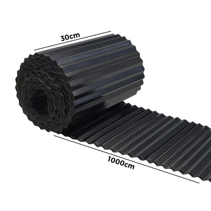 Livsip Garden Edging 10mx30cm Lawn Edge Border Fence Steel Black-Garden Bed-PEROZ Accessories