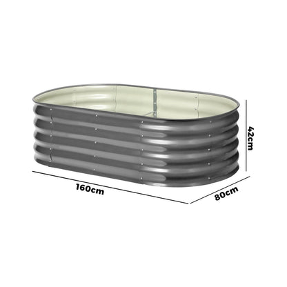 Livsip 3X Garden Bed Galvanised Raised Garden Bed 160X80X42CM-Garden Beds-PEROZ Accessories