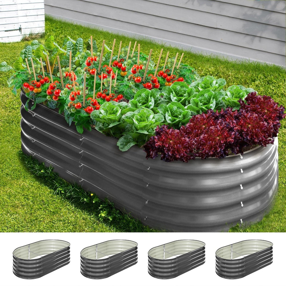 Livsip 4X Garden Bed Galvanised Raised Garden Bed 160X80X42CM-Garden Beds-PEROZ Accessories