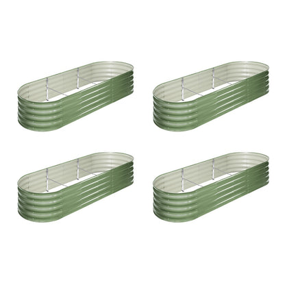 Livsip 4x Garden Bed 240x80x42cm Planter Box Raised Container Galvanised Green-Garden Bed-PEROZ Accessories