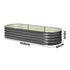 Livsip 3X Garden Bed Galvanised Raised Garden Bed 240X80X42CM-Garden Beds-PEROZ Accessories