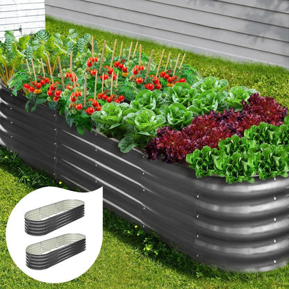 Livsip 2X Garden Bed Galvanised Raised Garden Bed 240X80X42CM-Garden Beds-PEROZ Accessories