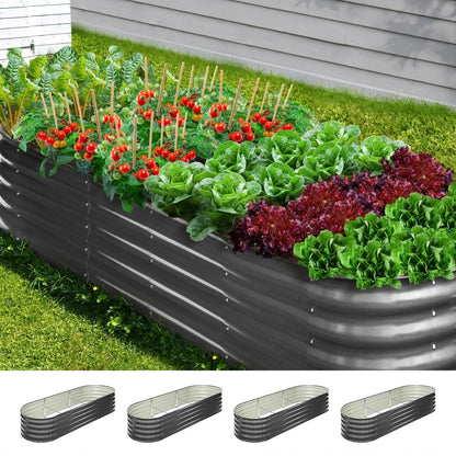Livsip 4X Garden Bed Galvanised Raised Garden Bed 240X80X42CM-Garden Beds-PEROZ Accessories