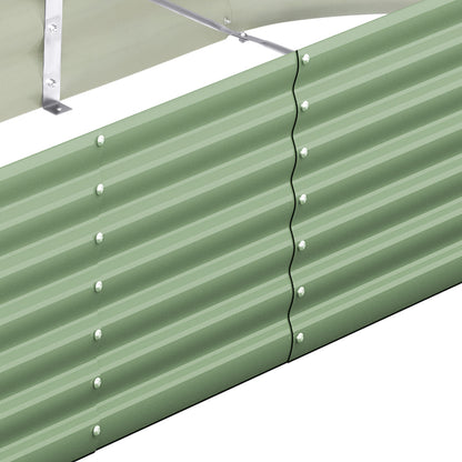 Livsip 3x Garden Bed 320x80x42cm Planter Box Raised Container Galvanised Green-Garden Bed-PEROZ Accessories