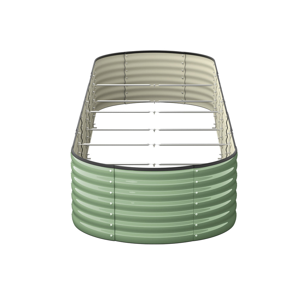 Livsip 3x Garden Bed 320x80x56cm Planter Box Raised Container Galvanised Green-Garden Bed-PEROZ Accessories