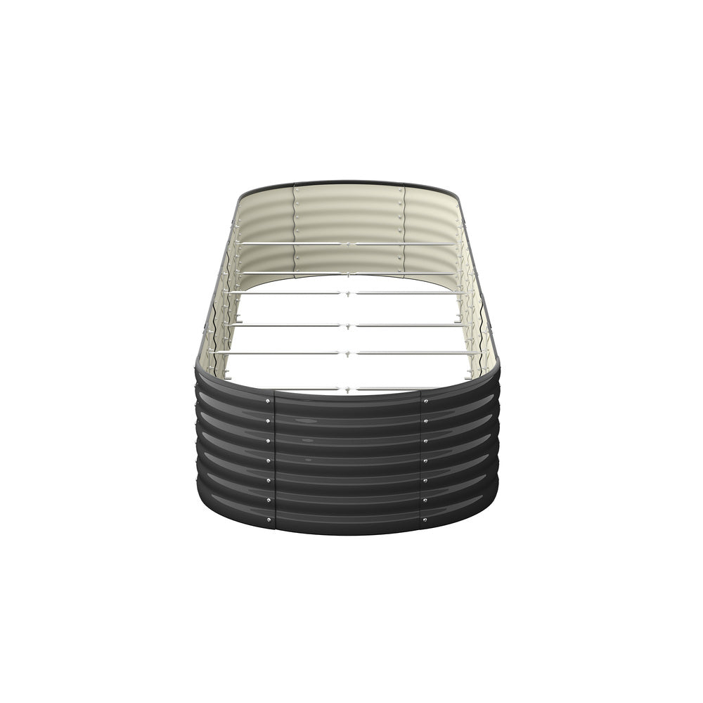 Livsip Raised Garden Bed Beds Kit Planter Oval Galvanised Steel 320cmX80cmX56cm-Garden Bed-PEROZ Accessories