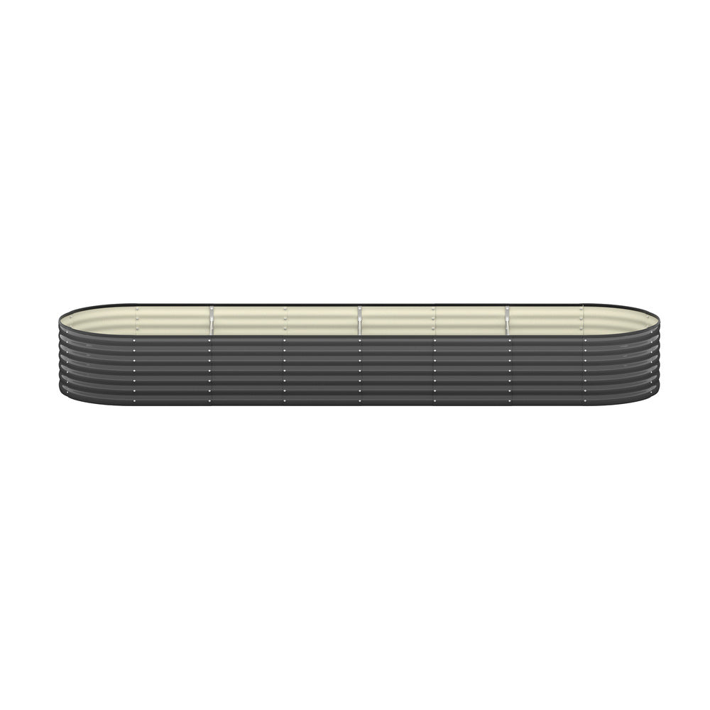 Livsip Raised Garden Bed 320cmX80cmX56cm Galvanised Steel Garden Bed 2pcs-Garden Beds-PEROZ Accessories