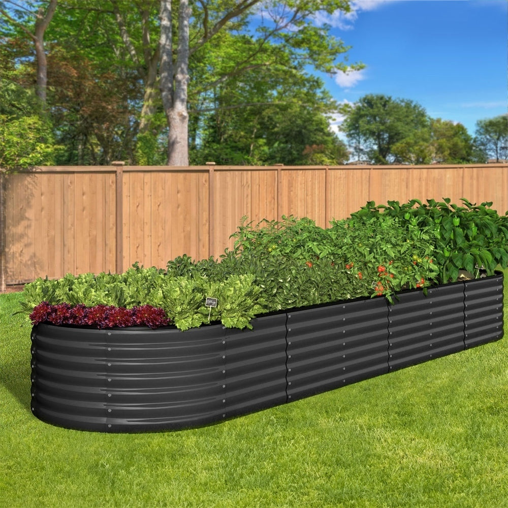Livsip Raised Garden Bed 320cmX80cmX56cm Galvanised Steel Garden Bed 2pcs-Garden Beds-PEROZ Accessories