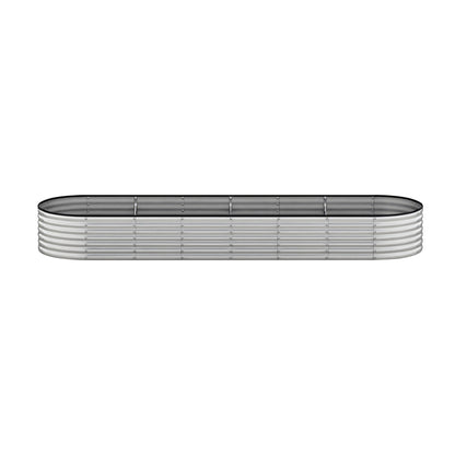 Livsip Garden Bed Oval Galvanised Steel Container 320x80x56cm Silver-Garden Bed-PEROZ Accessories