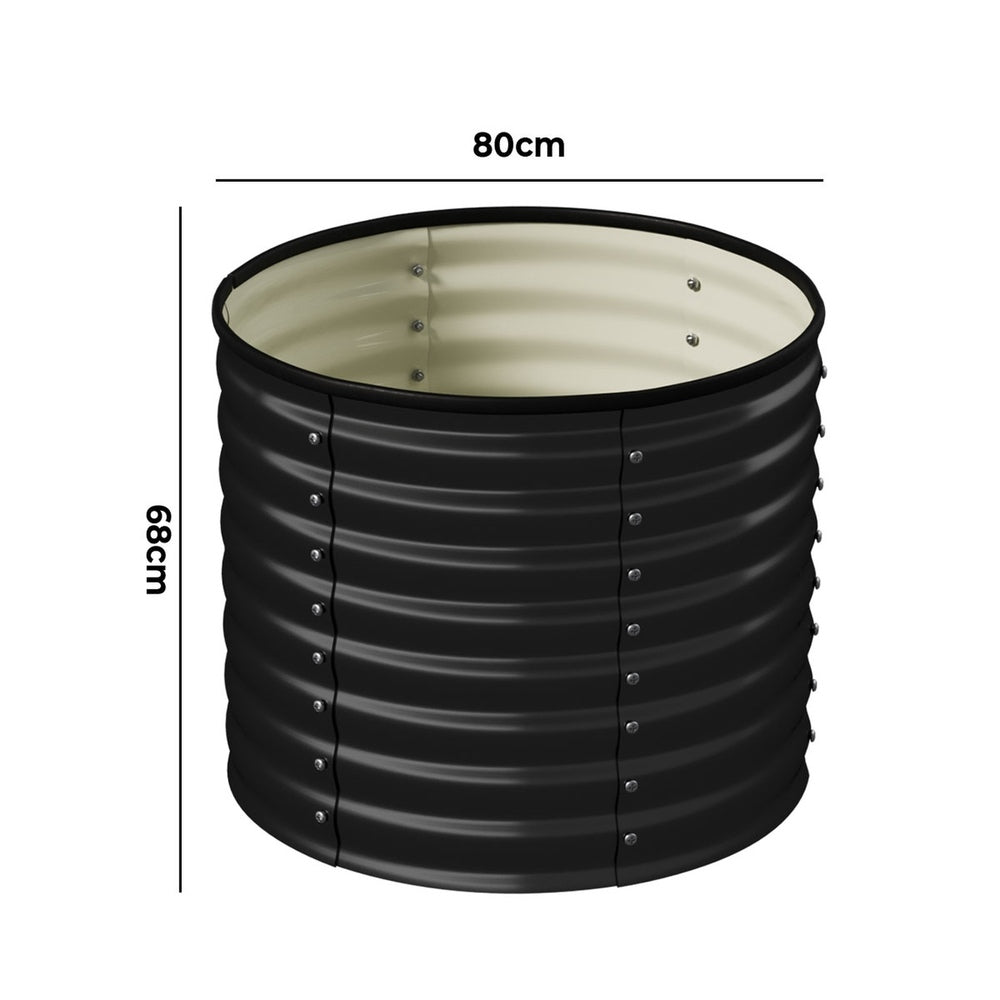 Livsip Garden Bed 80x68cm Galvanised Steel Round-Garden Bed-PEROZ Accessories