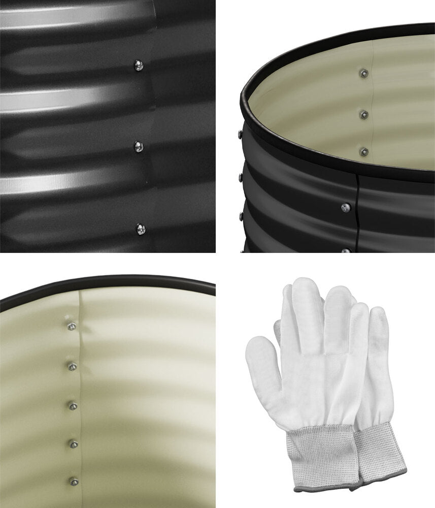 Livsip Garden Bed 80x68cm Galvanised Steel Round-Garden Bed-PEROZ Accessories