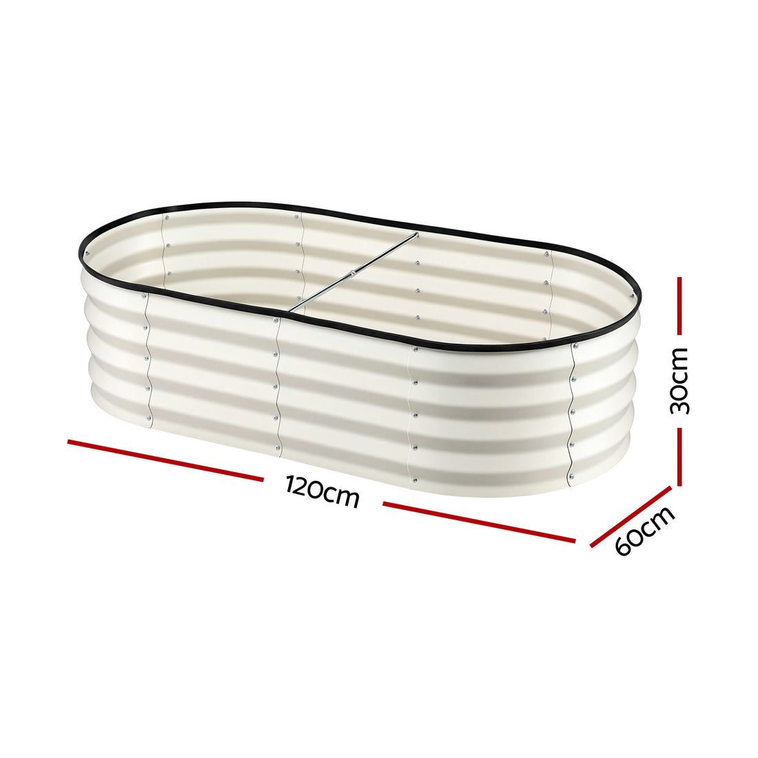 Green Fingers Raised Garden Bed 2 Pack Galvanised Planter Box Rust Resistant 120x60x30cm White-Home &amp; Garden > Garden Beds > Garden Beds &amp; Planters-PEROZ Accessories