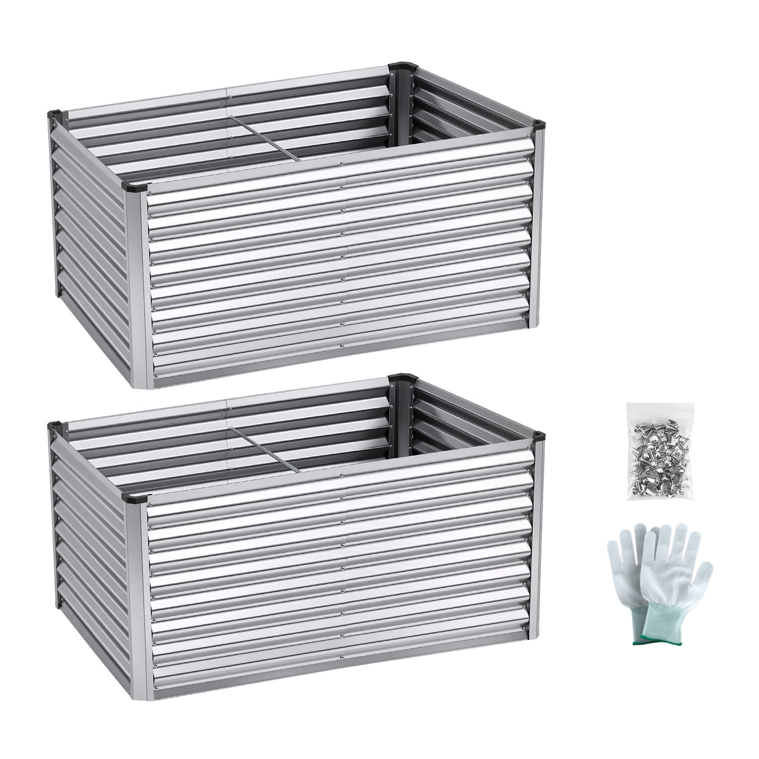 Green Fingers Raised Garden Bed 2 in 1 Modular Galvanised Planter Box Rust Resistant 240x80x60cm-Home &amp; Garden > Garden Beds > Garden Beds &amp; Planters-PEROZ Accessories