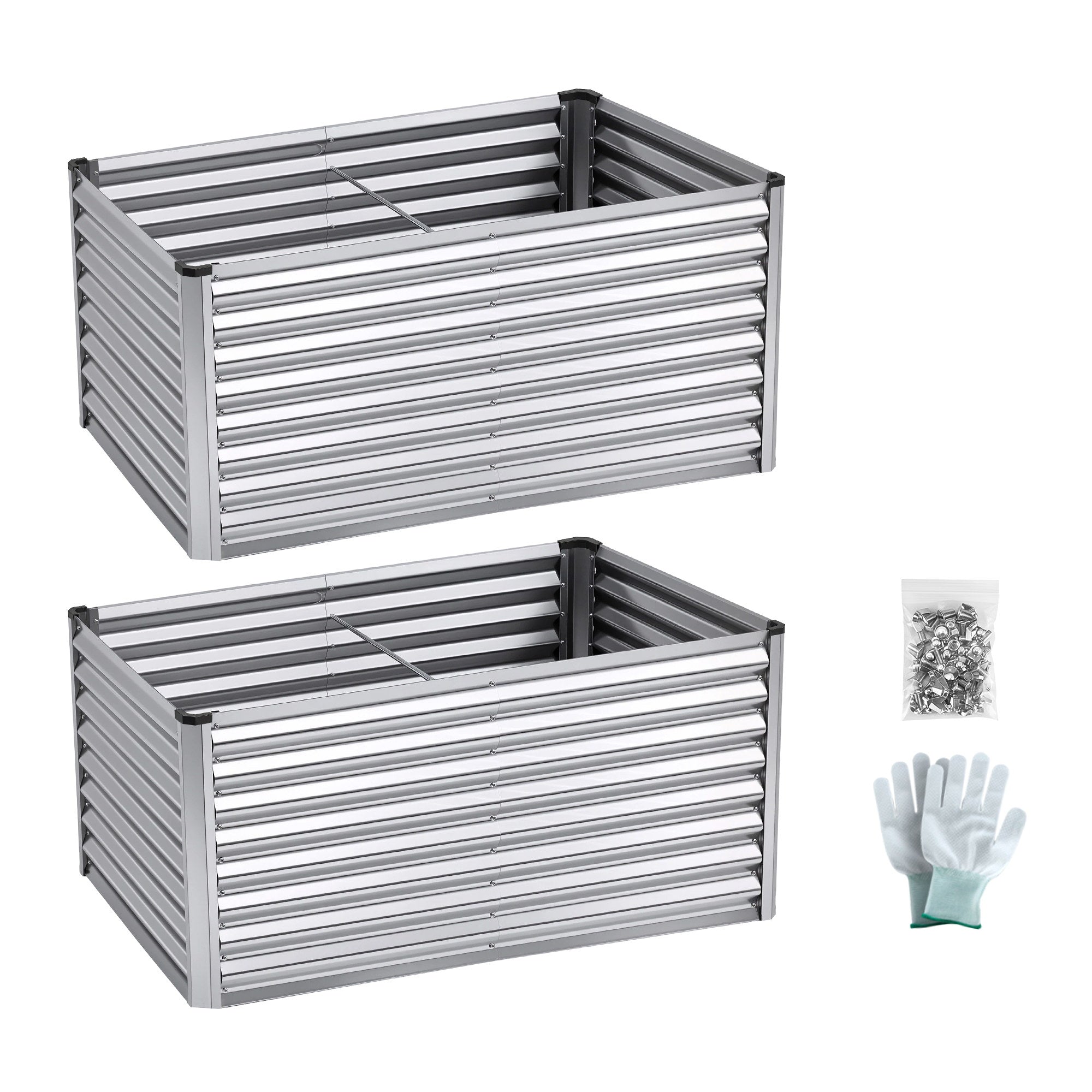 Green Fingers Raised Garden Bed 2 in 1 Modular Galvanised Planter Box Rust Resistant 240x80x60cm-Home &amp; Garden > Garden Beds > Garden Beds &amp; Planters-PEROZ Accessories