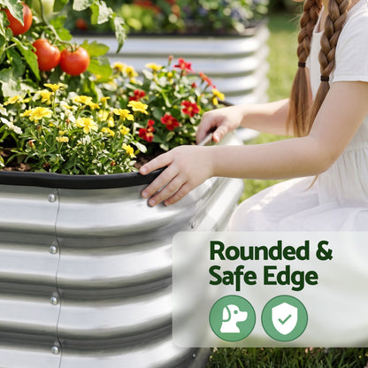 Green Fingers Galvanized Raised Garden Bed 2 Pack Metal Planter 60x60x45cm-Home &amp; Garden > Garden Beds > Garden Beds &amp; Planters-PEROZ Accessories