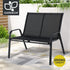 Gardeon Garden Bench Seat Steel Outdoor Patio Park Lounge Backyard Chair Black-Furniture > Outdoor > Outdoor Chairs-PEROZ Accessories