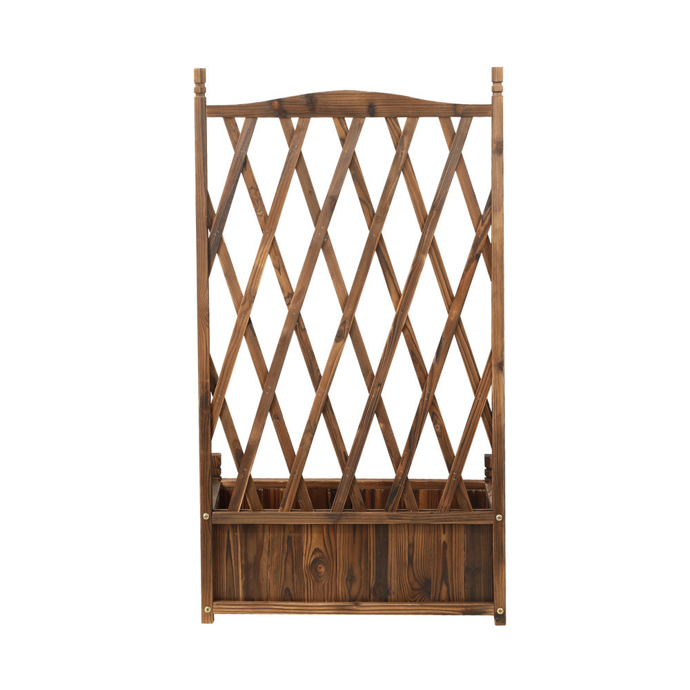 Livsip 2pc Wooden Raised Garden Bed with Trellis 64 x 28.5 x 115cm Garden Bed Standing Flower Vegetable Planter-Garden Beds-PEROZ Accessories